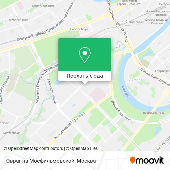 Карта Овраг на Мосфильмовской