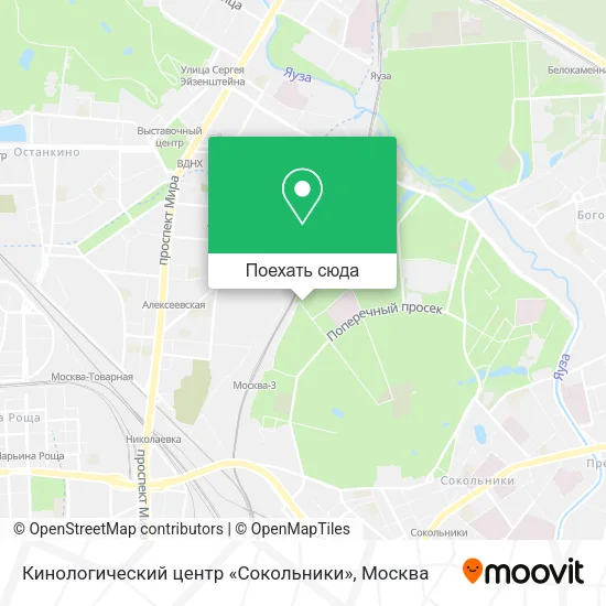 Карта Кинологический центр «Сокольники»