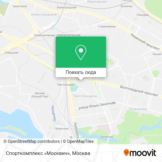 Карта Спорткомплекс «Москвич»