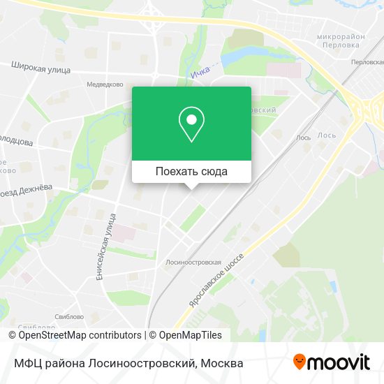 Карта МФЦ района Лосиноостровский