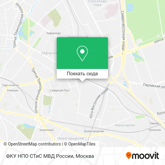 Карта ФКУ НПО  СТиС  МВД России