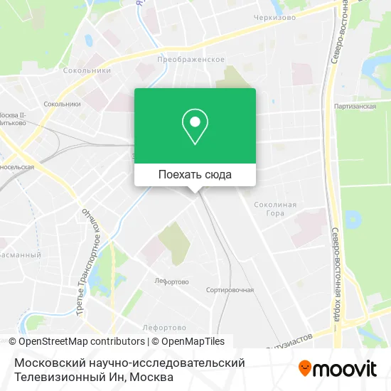 Карта Московский научно-исследовательский Телевизионный Ин