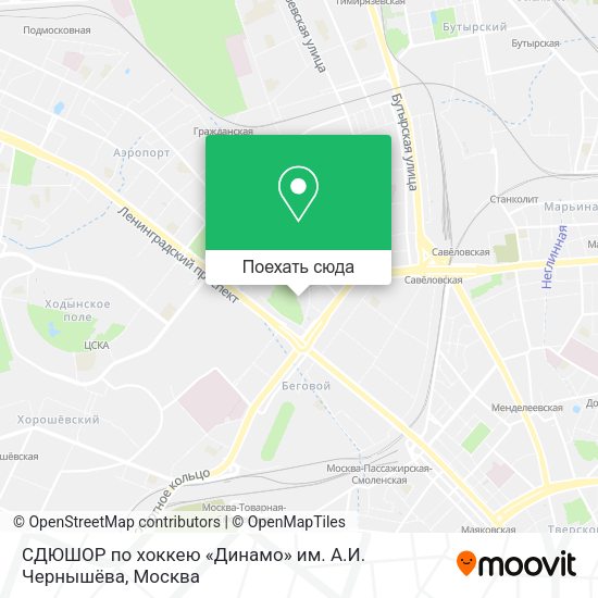 Карта СДЮШОР по хоккею «Динамо» им. А.И. Чернышёва