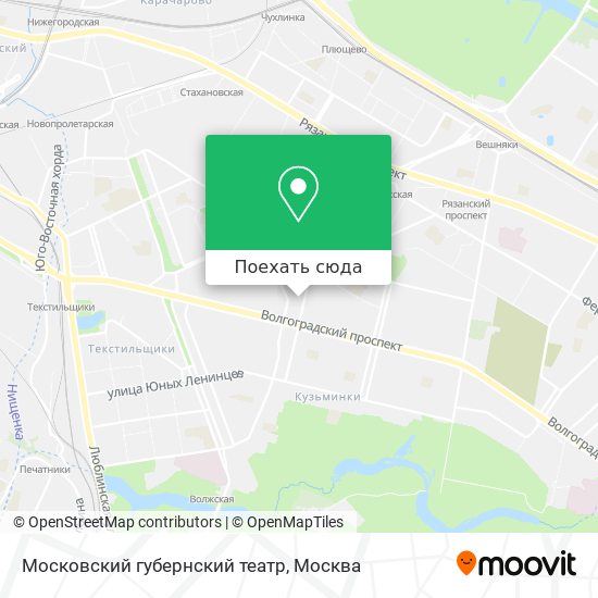 Карта Московский губернский театр