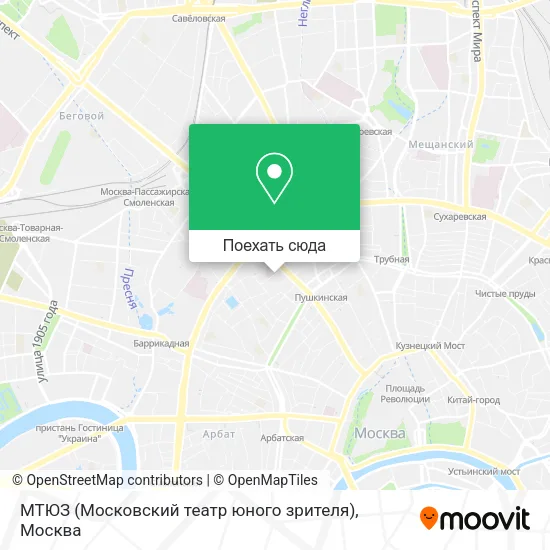 Карта МТЮЗ (Московский театр юного зрителя)