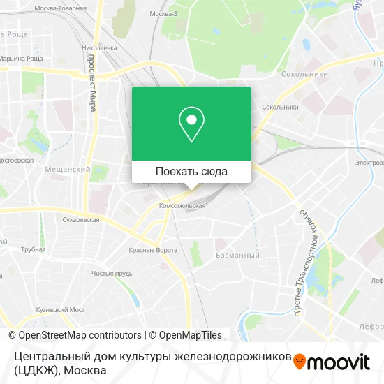 Карта Центральный дом культуры железнодорожников (ЦДКЖ)