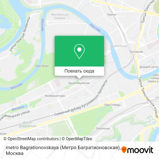 Карта metro Bagrationovskaya (Метро Багратионовская)