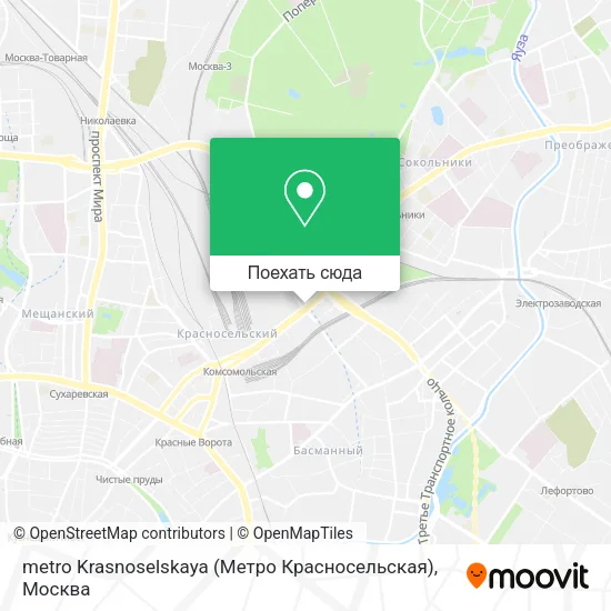 Карта metro Krasnoselskaya (Метро Красносельская)