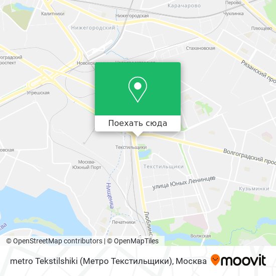 Карта metro Tekstilshiki (Метро Текстильщики)