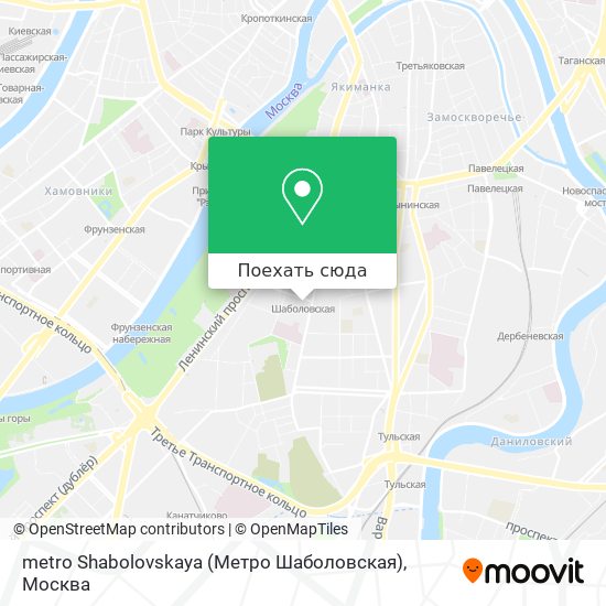 Карта metro Shabolovskaya (Метро Шаболовская)