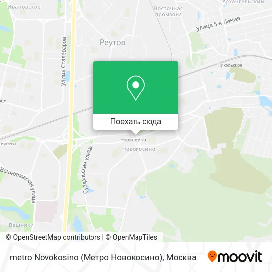 Карта metro Novokosino (Метро Новокосино)