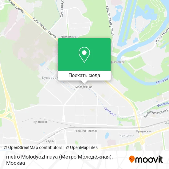 Карта metro Molodyozhnaya (Метро Молодёжная)