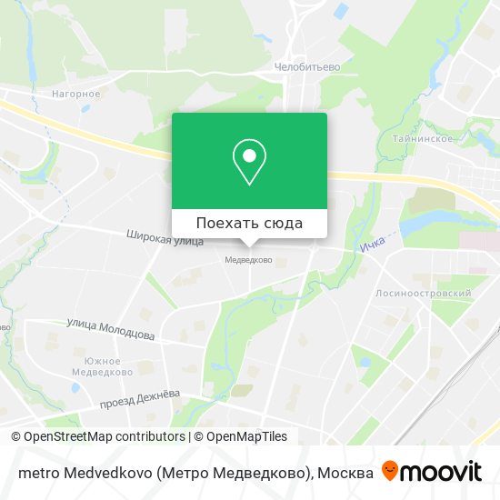 Карта metro Medvedkovo (Метро Медведково)