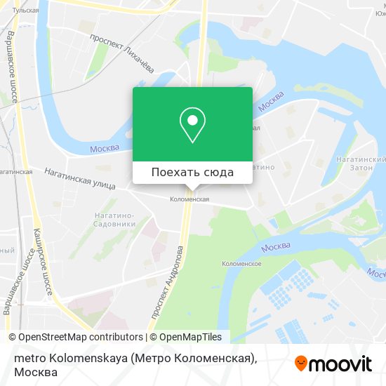 Карта metro Kolomenskaya (Метро Коломенская)