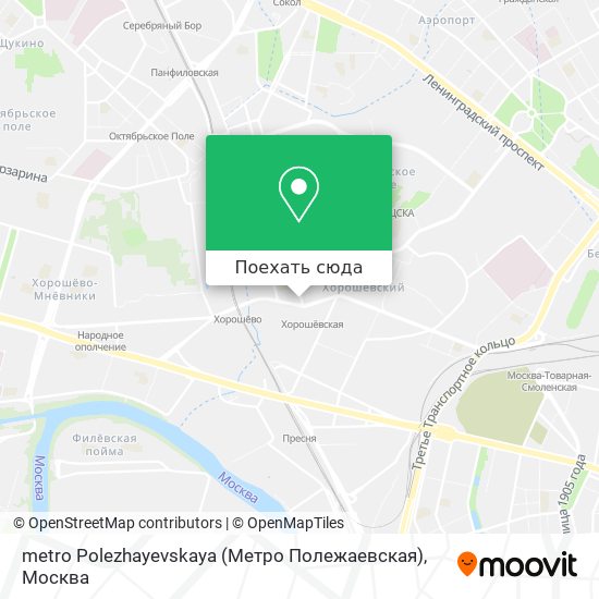Карта metro Polezhayevskaya (Метро Полежаевская)