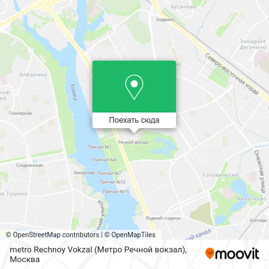 Карта metro Rechnoy Vokzal (Метро Речной вокзал)