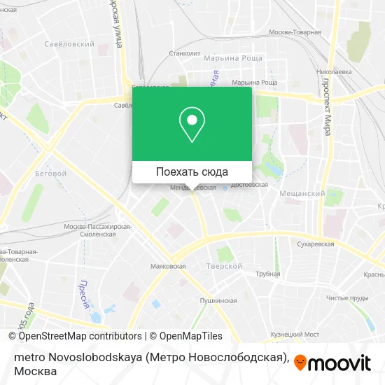 Карта metro Novoslobodskaya (Метро Новослободская)
