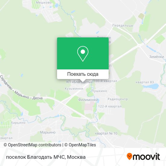 Карта поселок  Благодать  МЧС