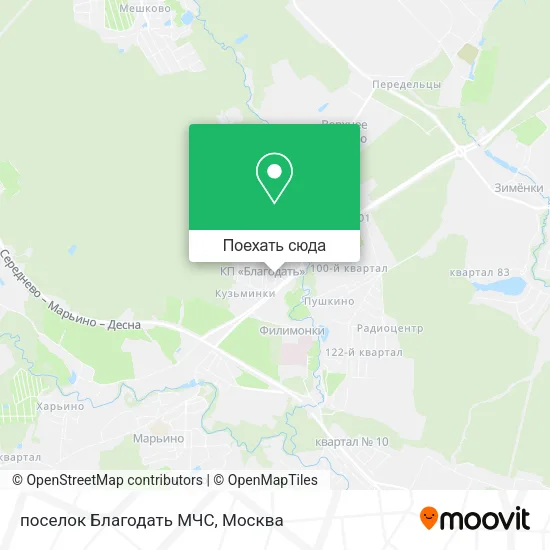 Карта поселок  Благодать  МЧС