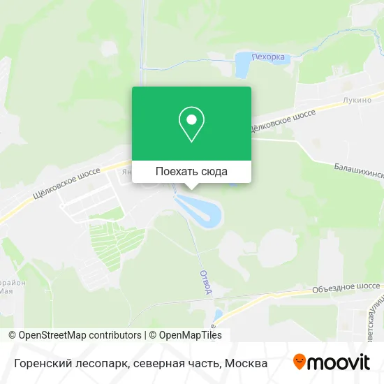 Карта Горенский лесопарк, северная часть