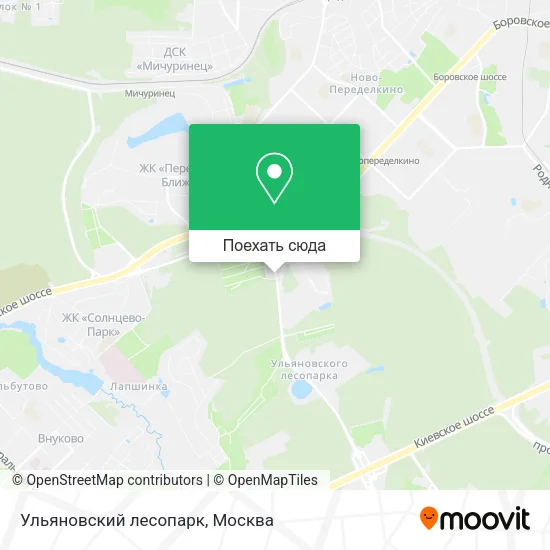 Карта Ульяновский лесопарк