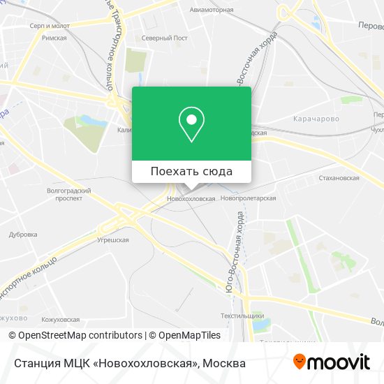 Карта Станция МЦК «Новохохловская»