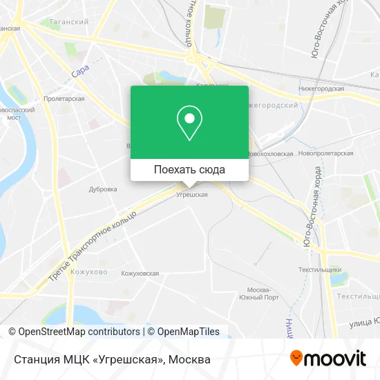 Карта Станция МЦК «Угрешская»