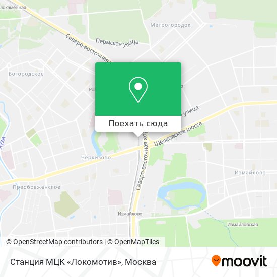 Карта Станция МЦК «Локомотив»