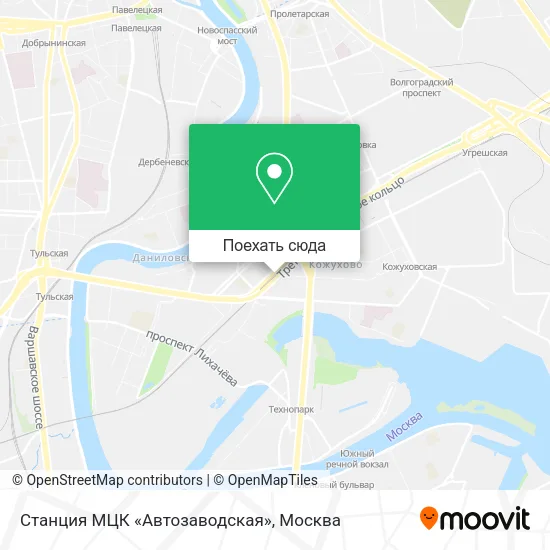 Карта Станция МЦК «Автозаводская»