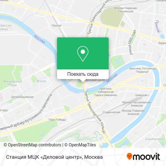 Карта Станция МЦК «Деловой центр»