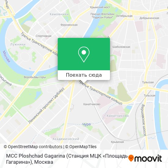 Карта MCC Ploshchad Gagarina (Станция МЦК «Площадь Гагарина»)