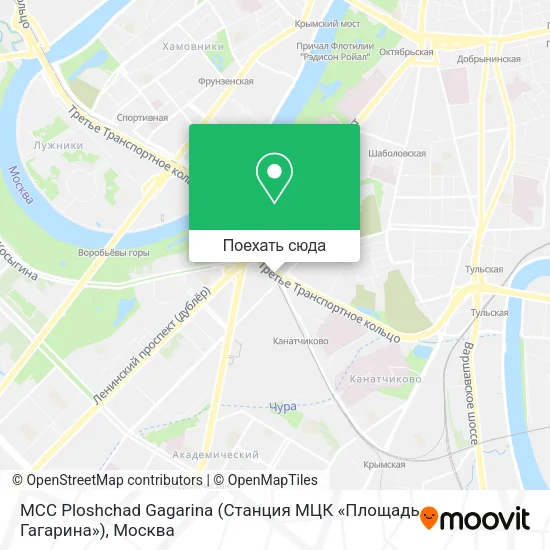 Карта MCC Ploshchad Gagarina (Станция МЦК «Площадь Гагарина»)