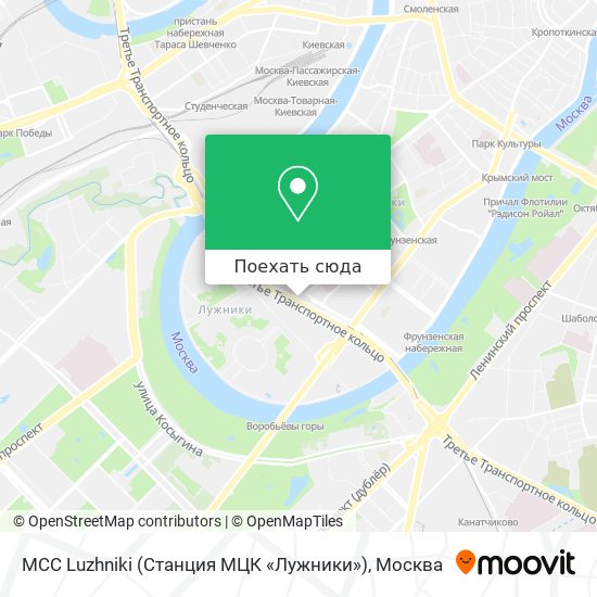 Карта MCC Luzhniki (Станция МЦК «Лужники»)