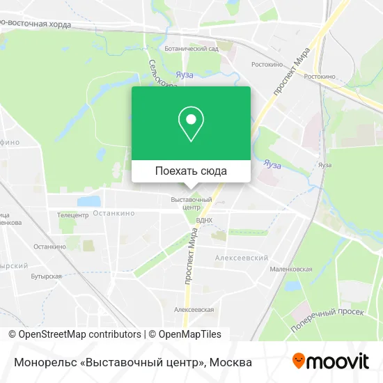 Карта Монорельс «Выставочный центр»