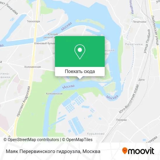 Карта Маяк Перервинского гидроузла