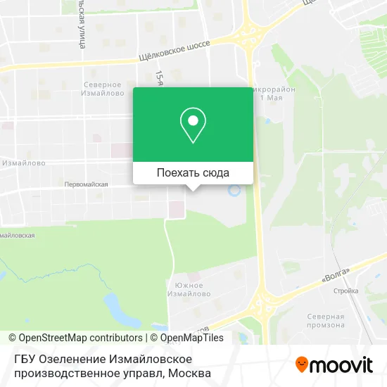 Карта ГБУ  Озеленение  Измайловское производственное управл