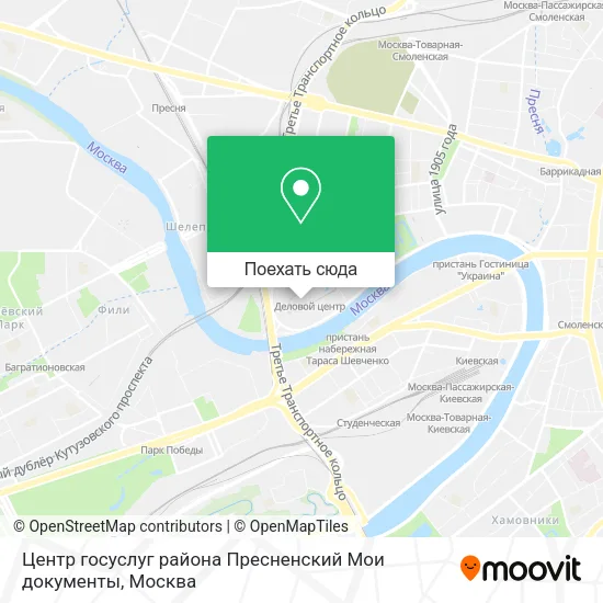 Карта Центр госуслуг района Пресненский  Мои документы