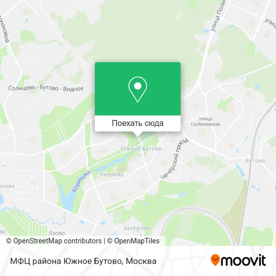 Карта МФЦ района Южное Бутово