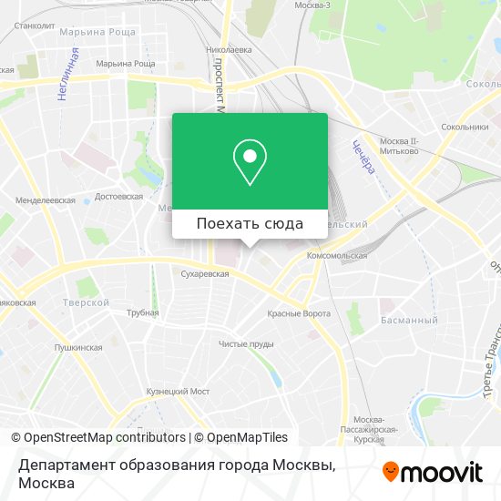 Карта Департамент образования города Москвы