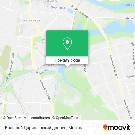 Карта Большой Царицынский дворец
