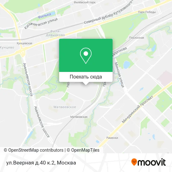 Карта ул.Веерная д.40 к.2