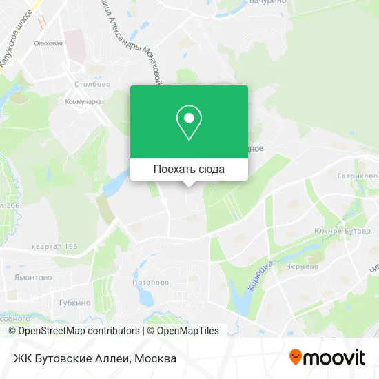 Карта ЖК  Бутовские Аллеи