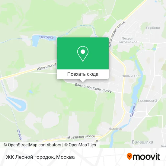 Карта ЖК Лесной городок
