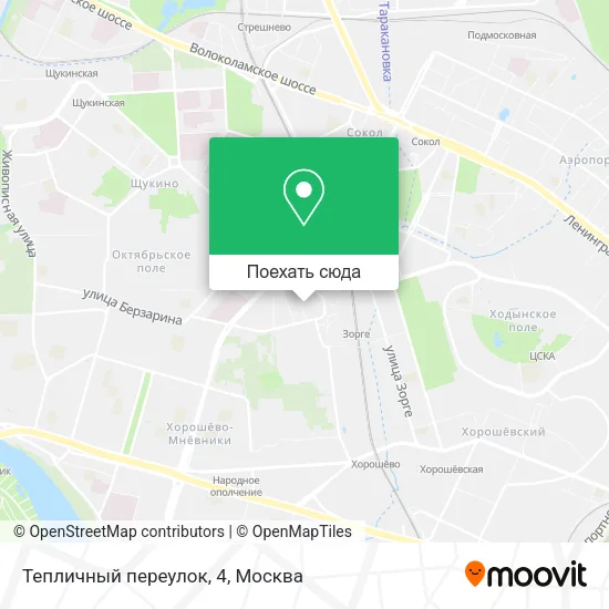 Карта Тепличный переулок, 4