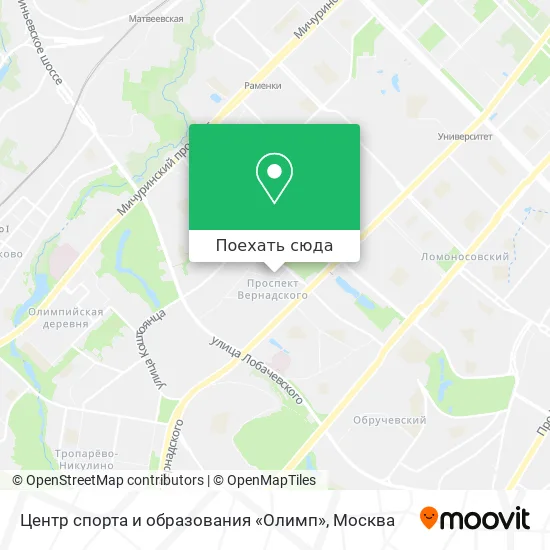 Карта Центр спорта и образования «Олимп»