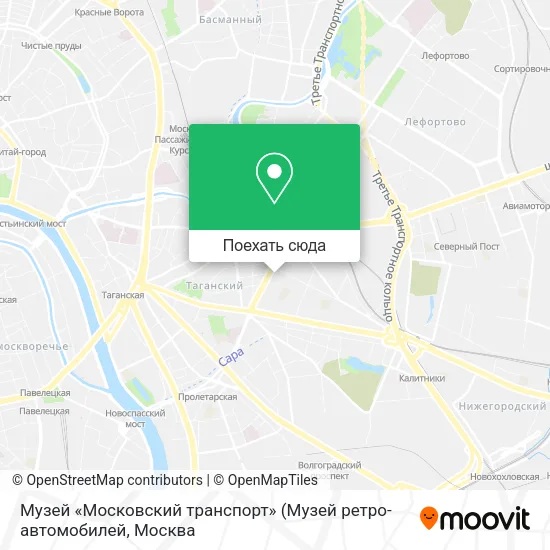 Карта Музей «Московский транспорт»