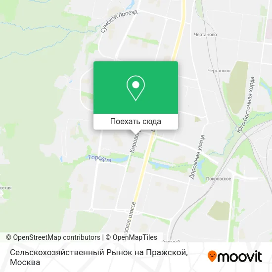 Карта Сельскохозяйственный Рынок на Пражской