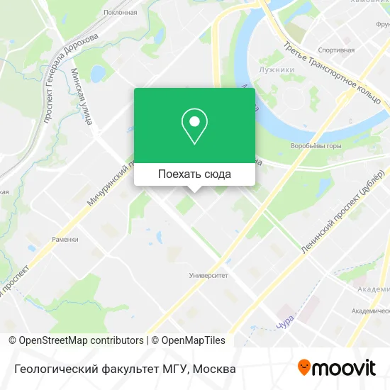 Карта Геологический факультет МГУ