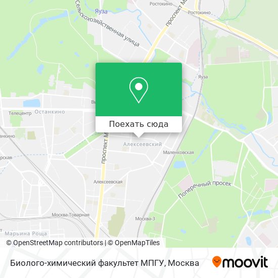 Карта Биолого-химический факультет МПГУ