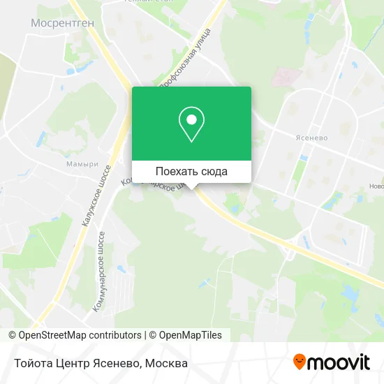 Карта Тойота Центр Ясенево